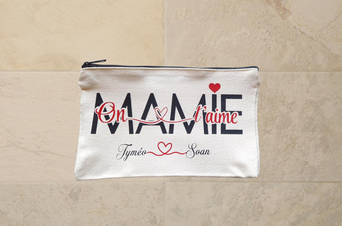 Trousse personnalisée prénom coton pochette cadeau Heyl’Créations