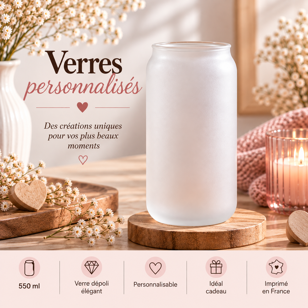 Verres personnalisés givrés 550 ml – Heyl’Créations