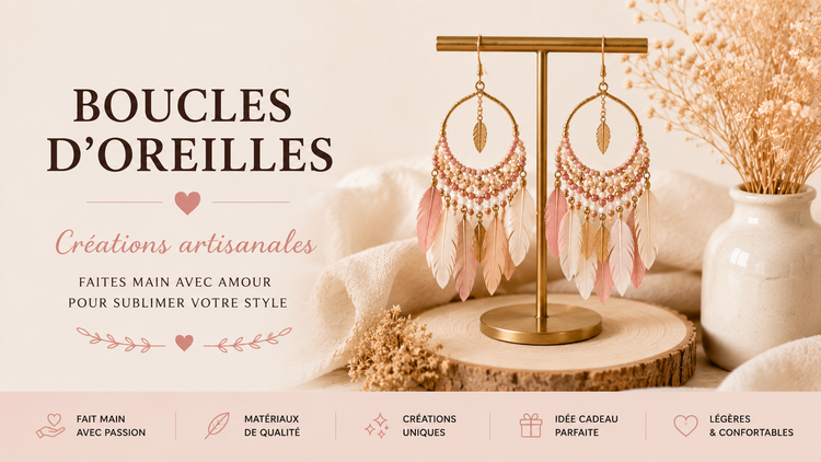 Collection de boucles d'oreilles artisanales  Heyl'Créations