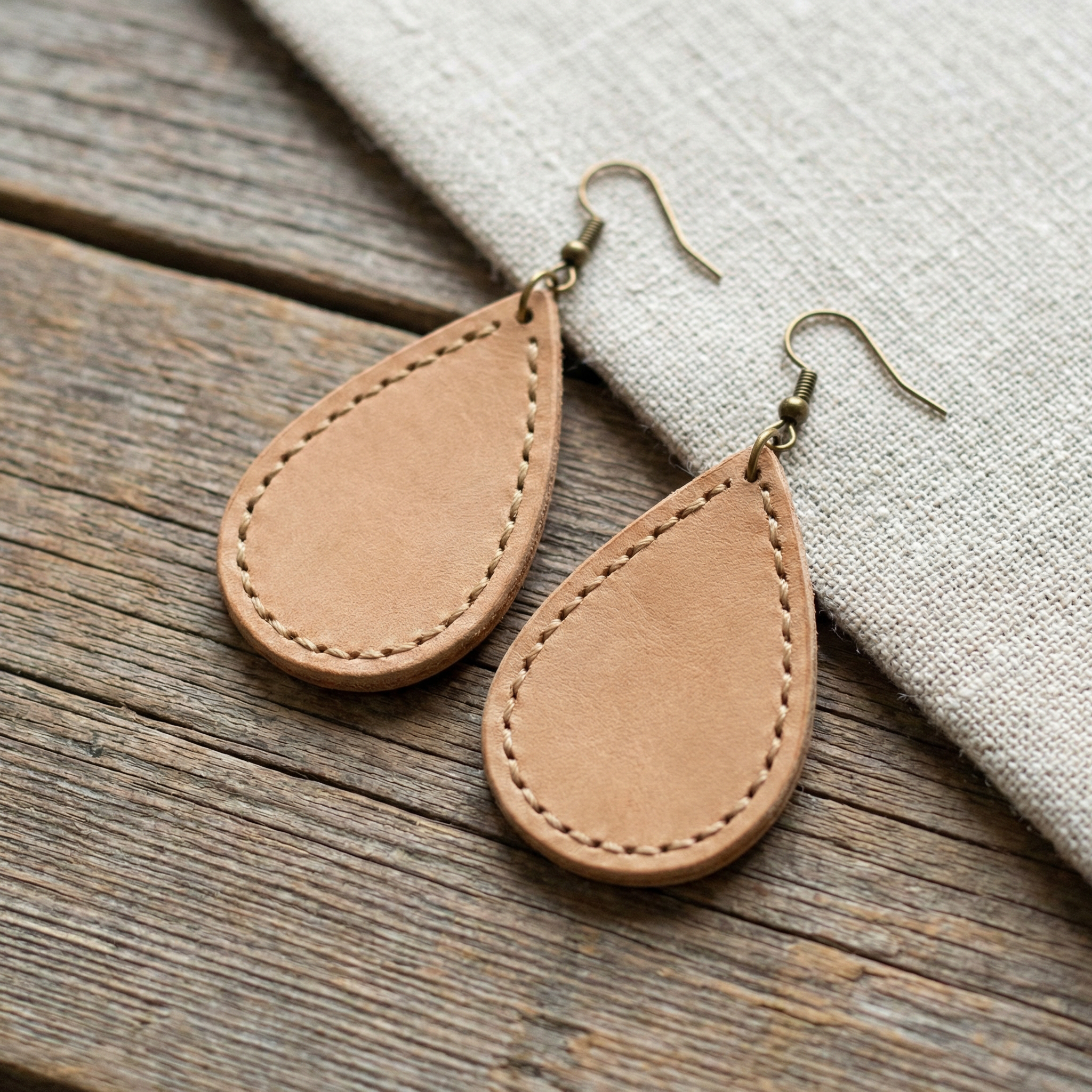 Boucle d'oreille cuir et Simili