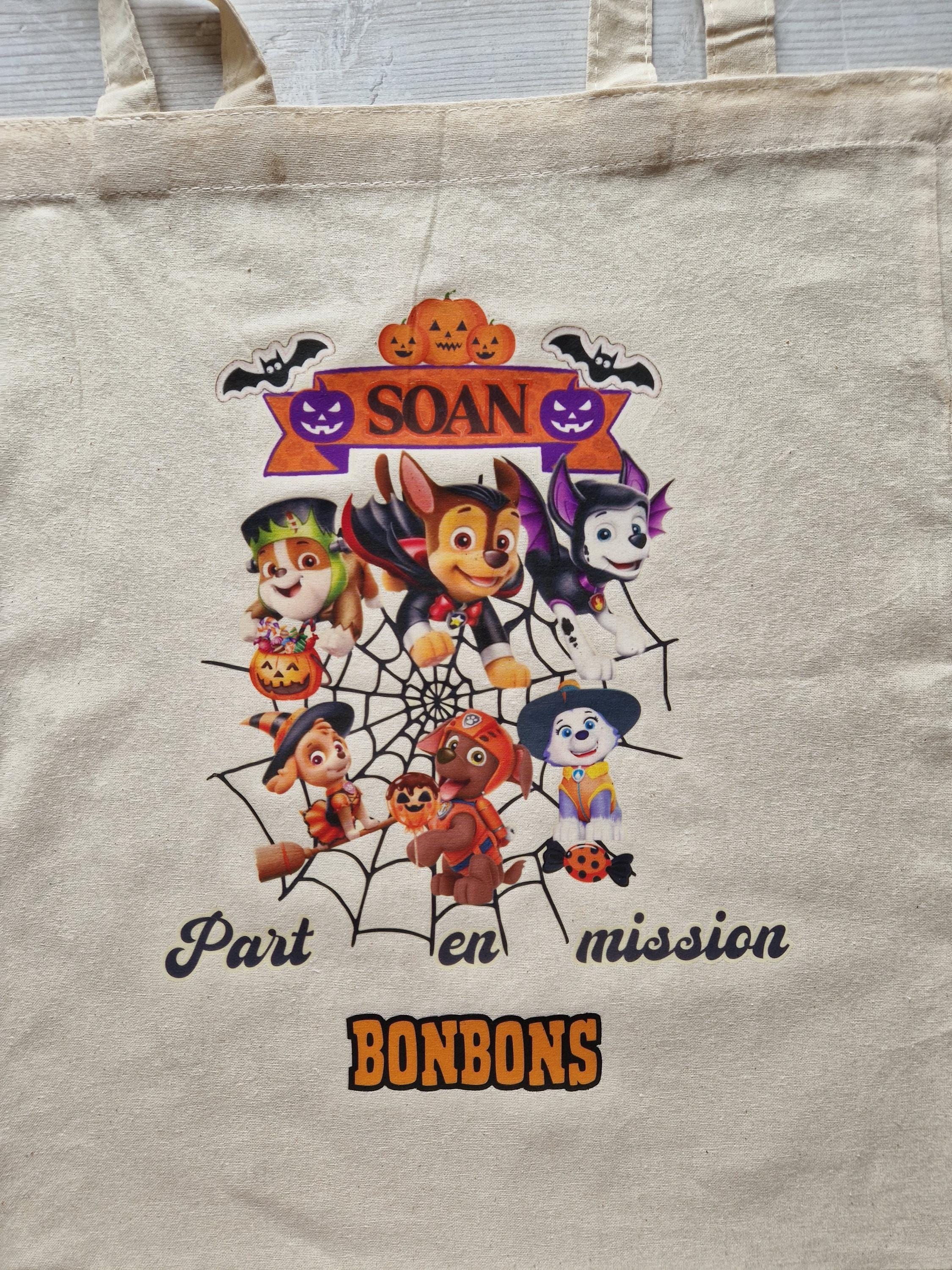Sac pour bonbon halloween personnalisé avec prénom pour enfant