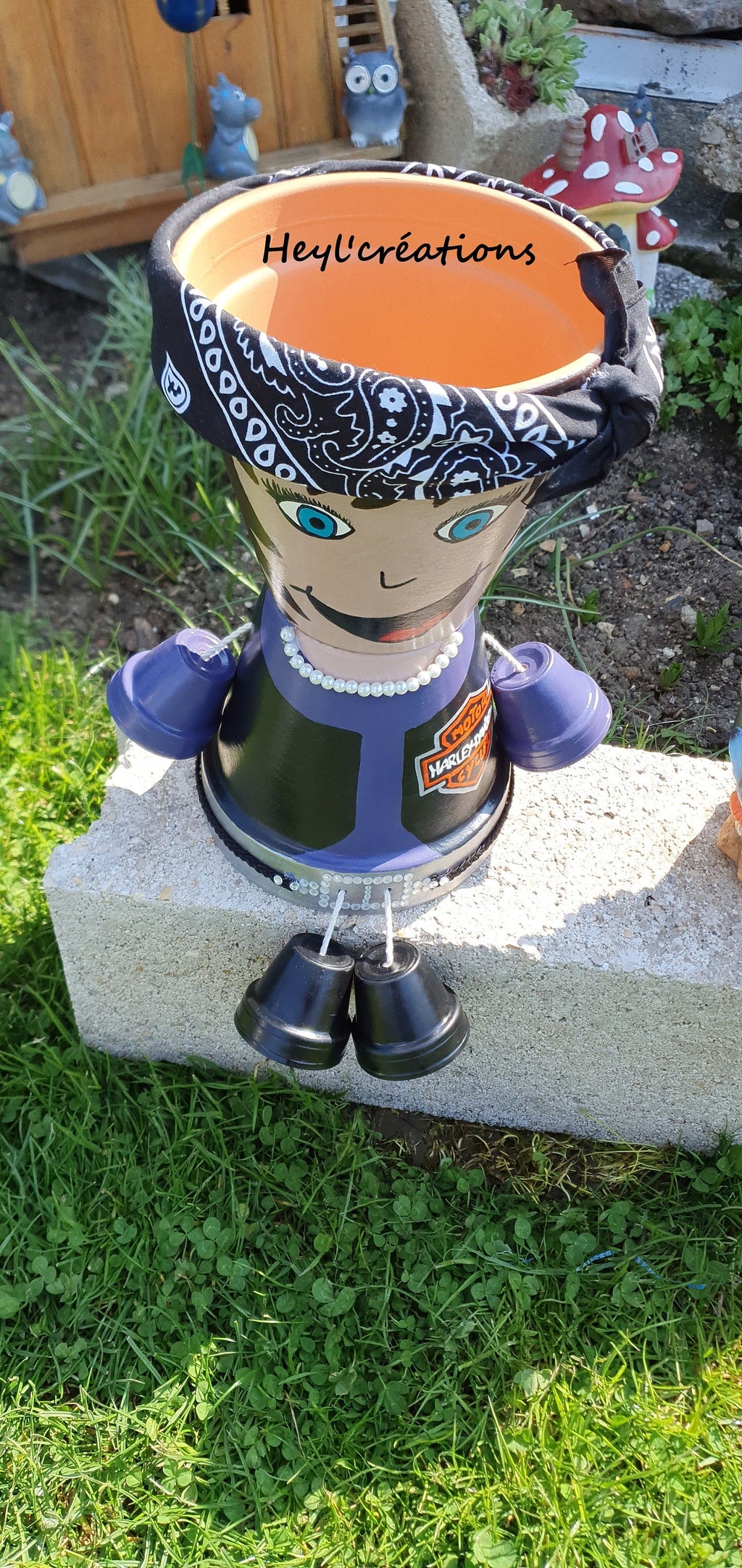 Cache pot personnage Harley Davidson et vos autres demandes de personnages personnalisés