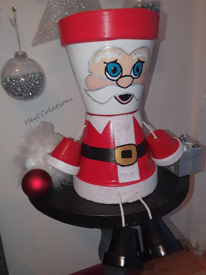 Cache-pot Père Noël fait main décoration Noël artisanale Heyl’Créations