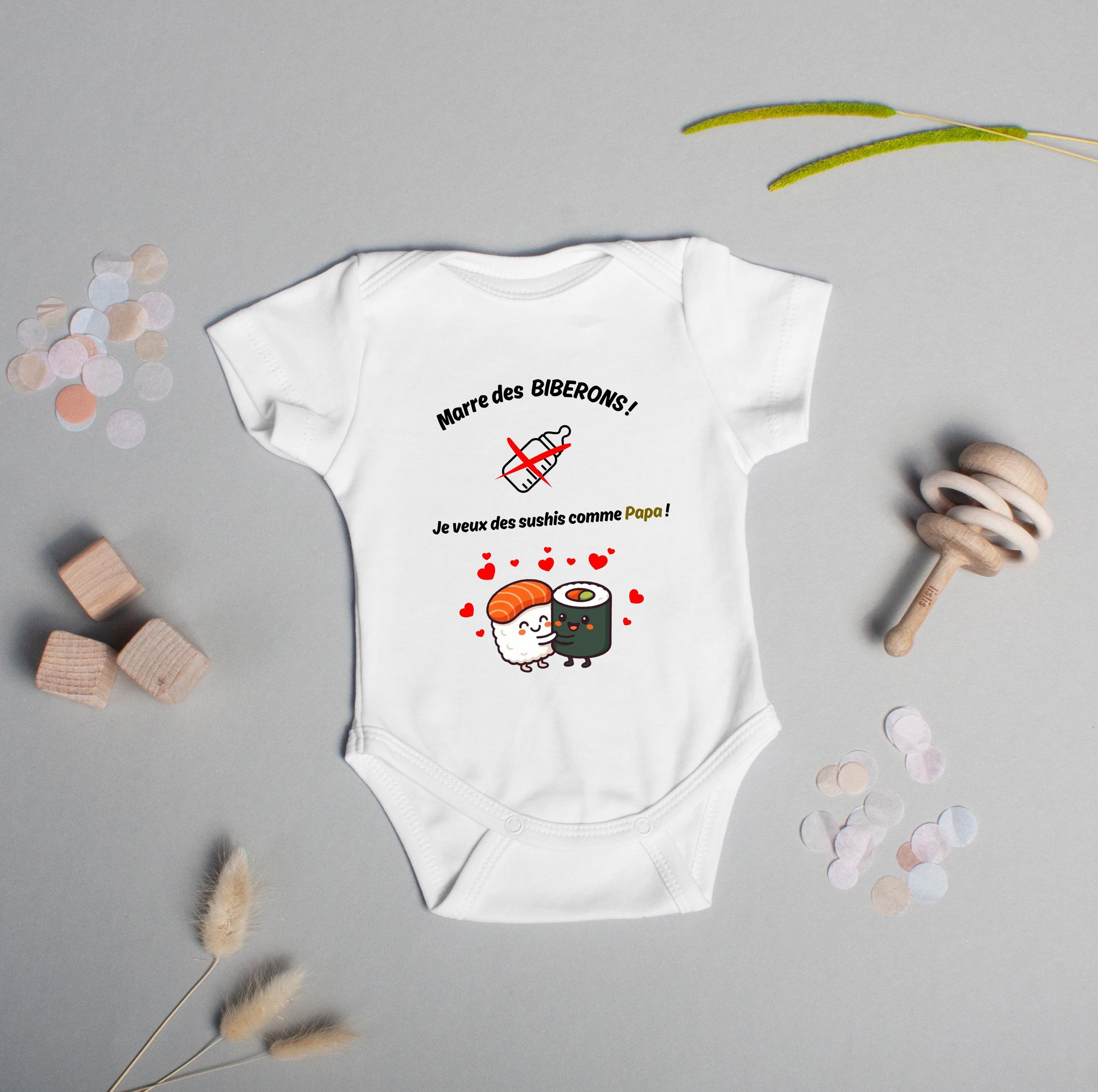 Bodie/ Body bébé personnalisé " Je veux manger des sushis " Humour