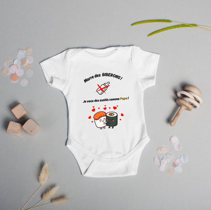 Body bébé humour sushi personnalisé annonce grossesse Heyl’Créations