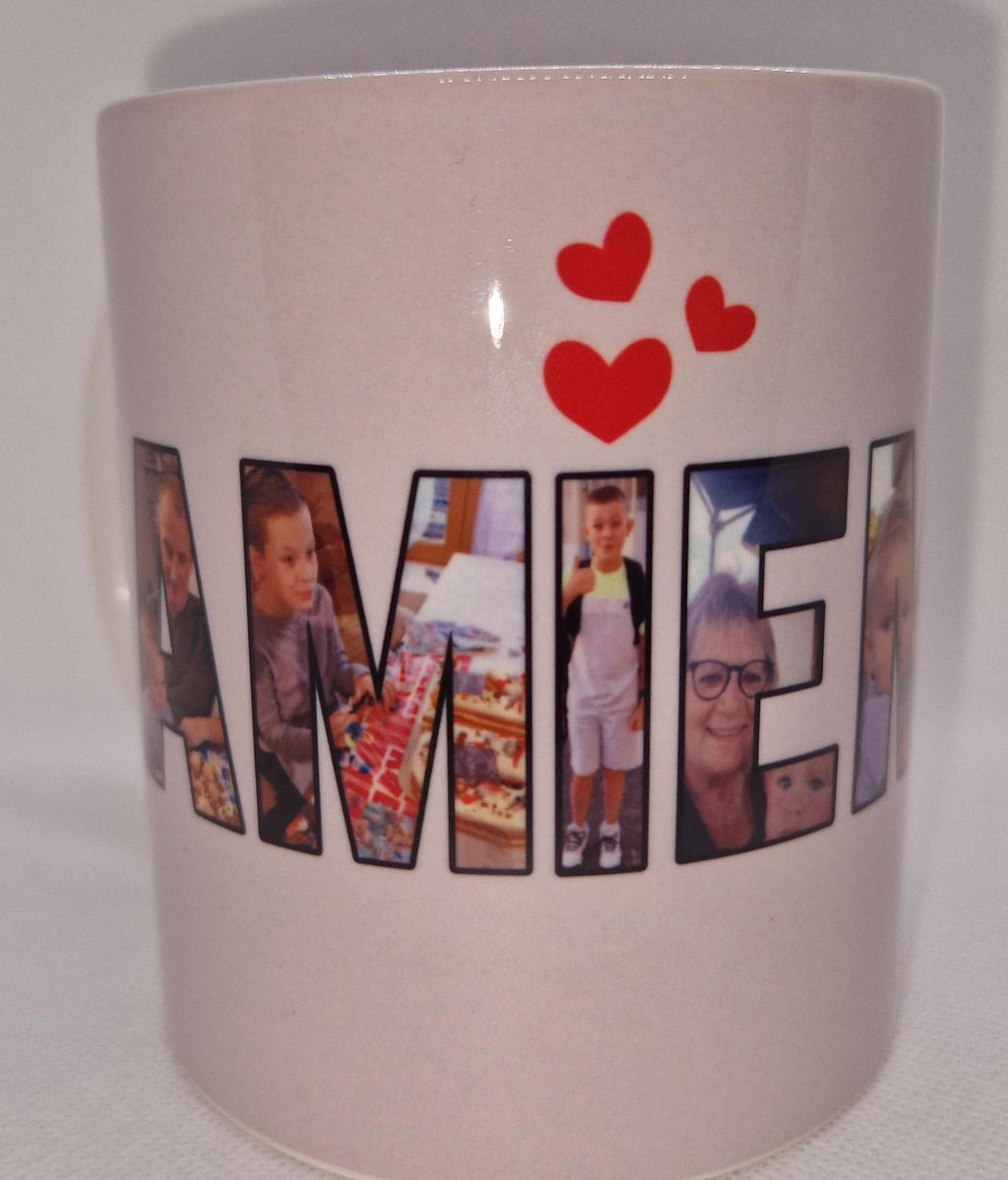 Mug avec petit mot personnalisé avec photos " Mamie" "Papi" ..