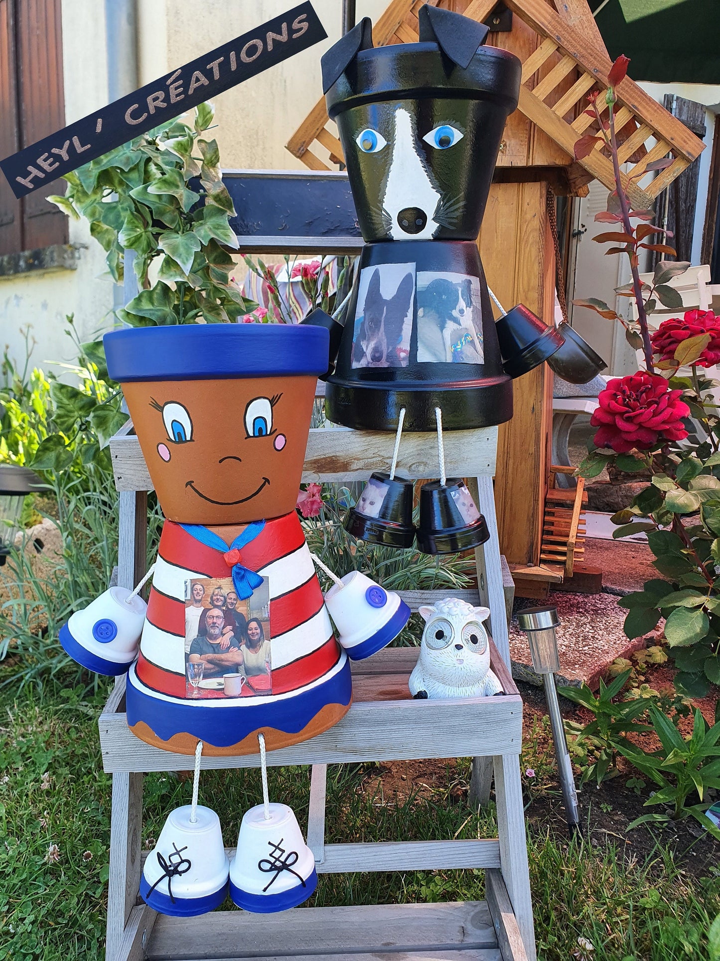 Cache-pot personnage personnalisé photo décoration artisanale unique Heyl’Créations