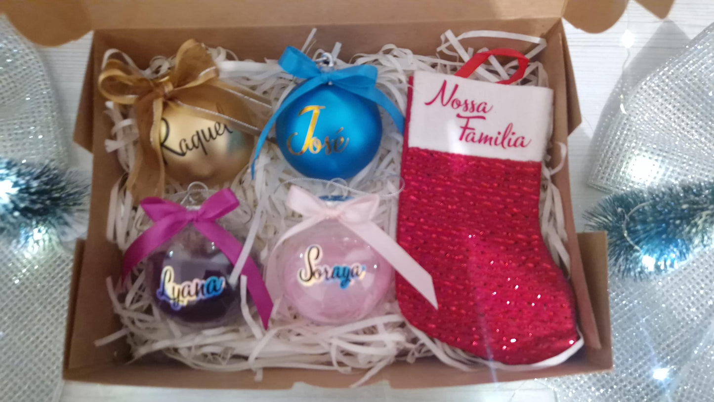 Coffret boules Noël famille personnalisées animaux Heyl’Créations