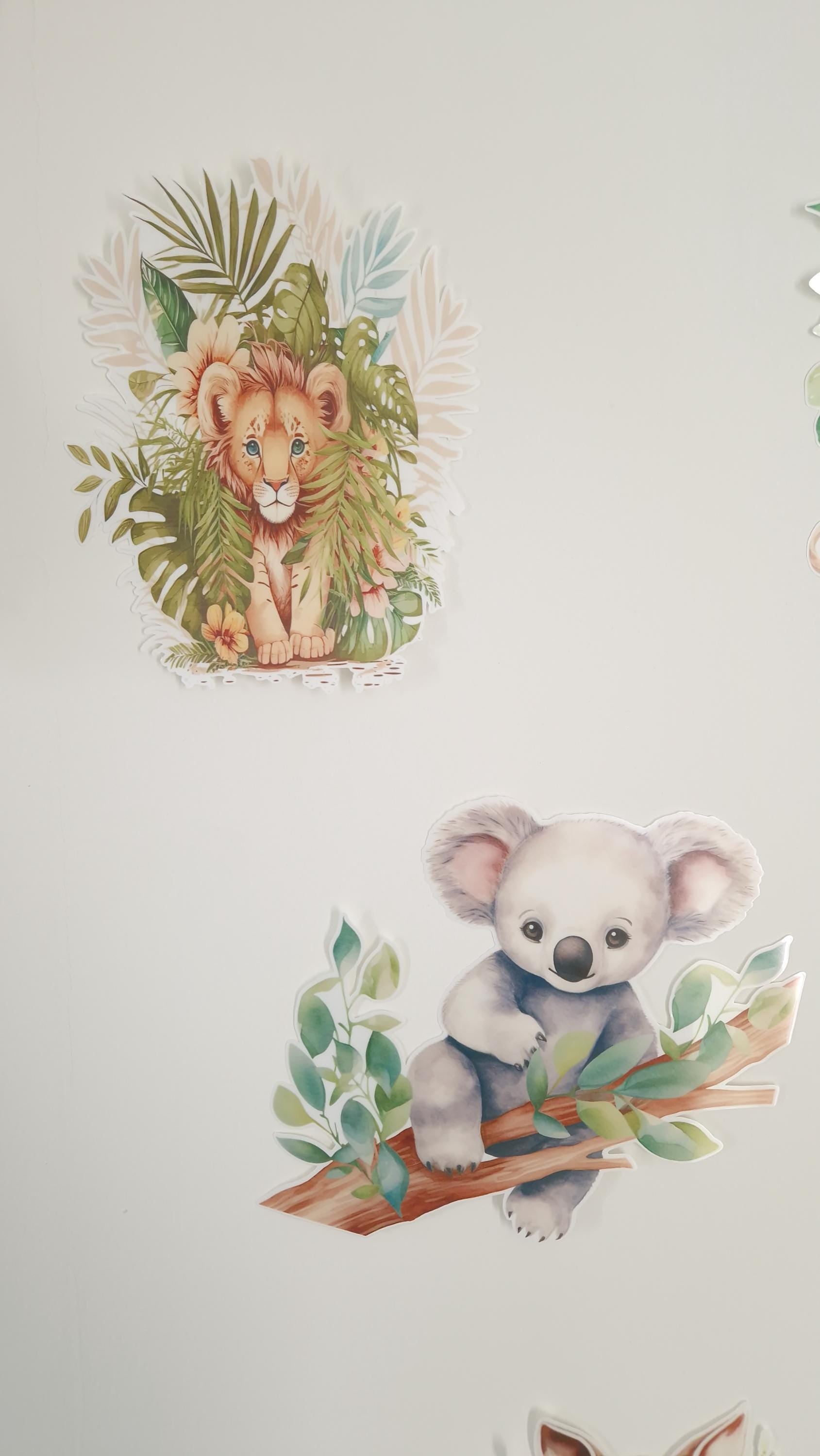 Stickers muraux safari savane chambre enfant animaux aquarelle Heyl’Créations