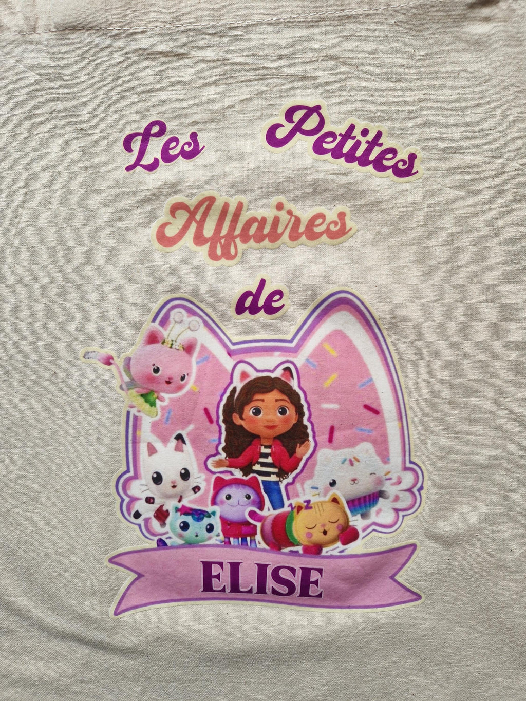 Tote Bag " Gabby et la maison magique" ou "Pandy "  personnalisé avec prénom pour enfant