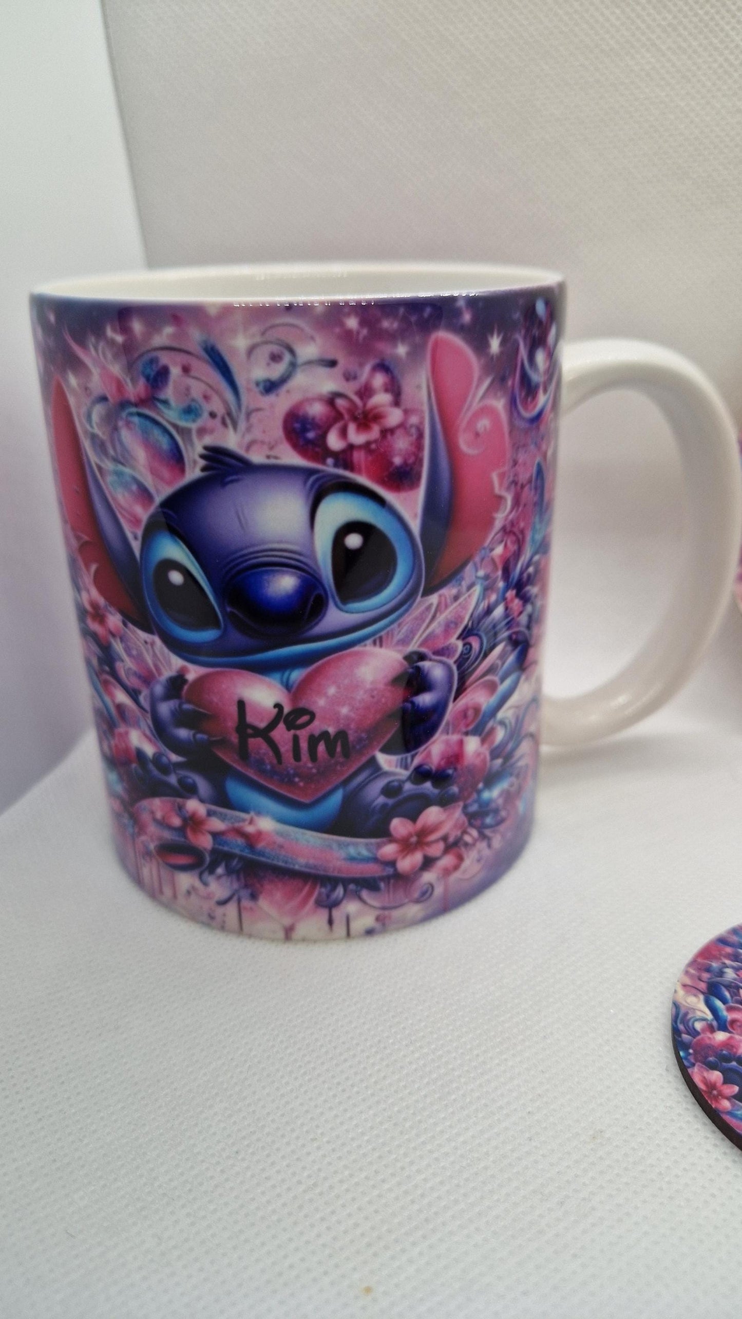 Coffret mug dessous verre porte clés personnalisé cadeau Heyl’Créations