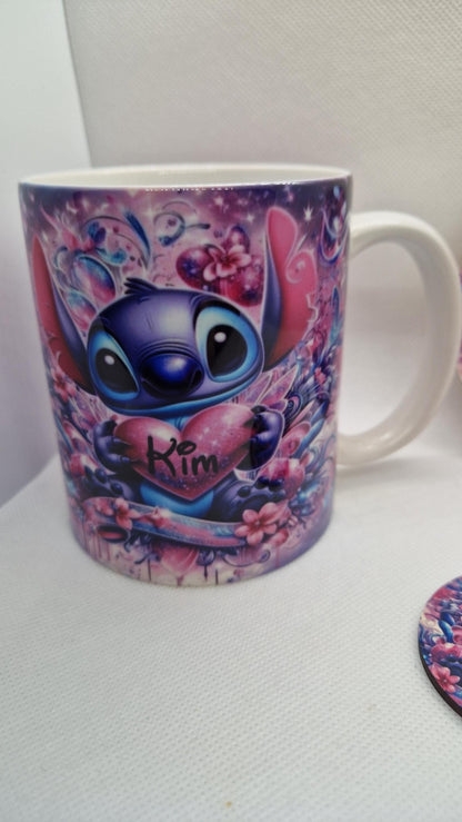 Coffret mug dessous verre porte clés personnalisé cadeau Heyl’Créations