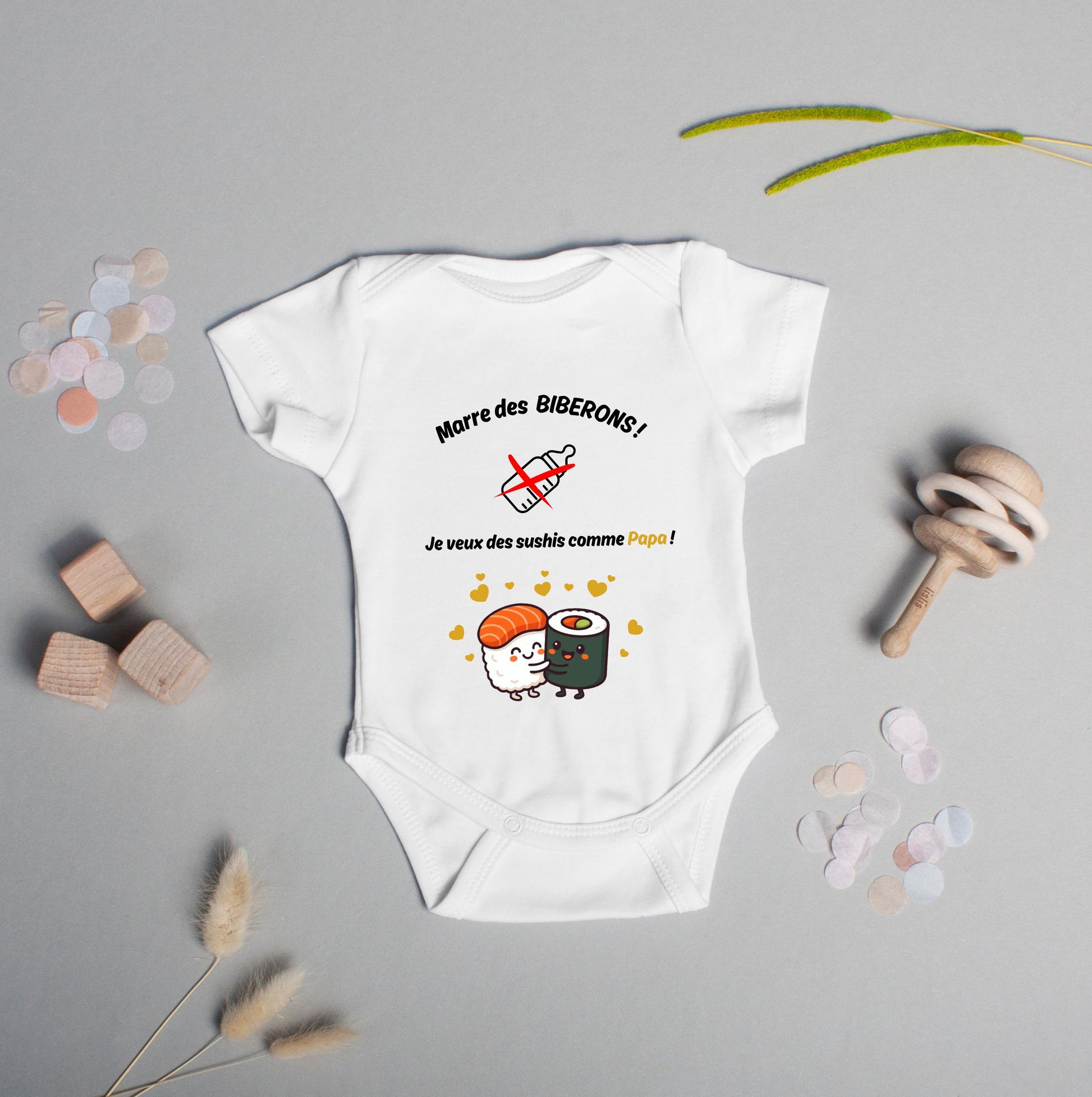 Body bébé humour sushi personnalisé annonce grossesse Heyl’Créations
