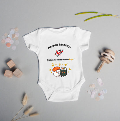 Body bébé humour sushi personnalisé annonce grossesse Heyl’Créations
