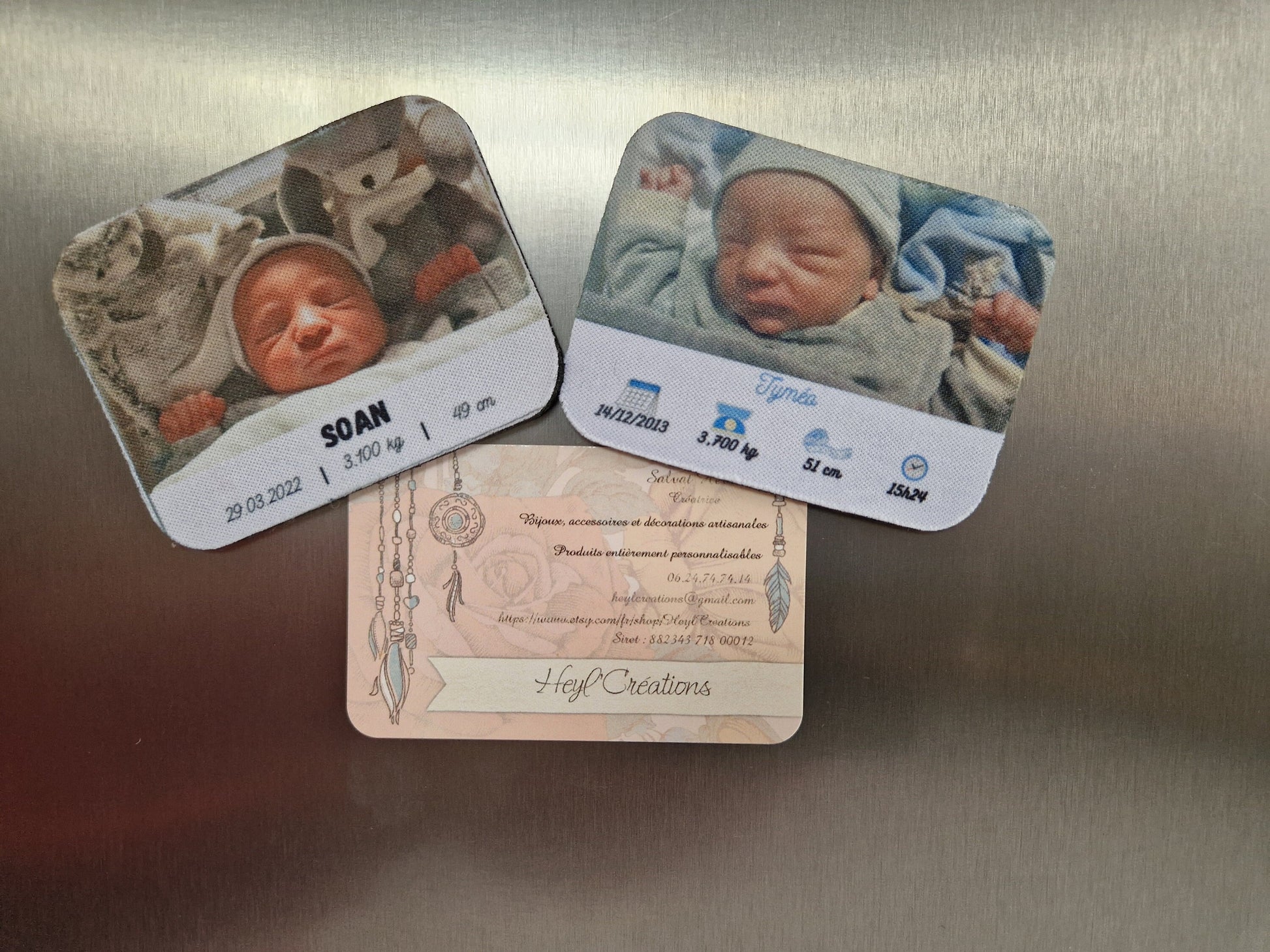 Magnet personnalisé photo naissance souvenir cadeau personnalisé Heyl’Créations