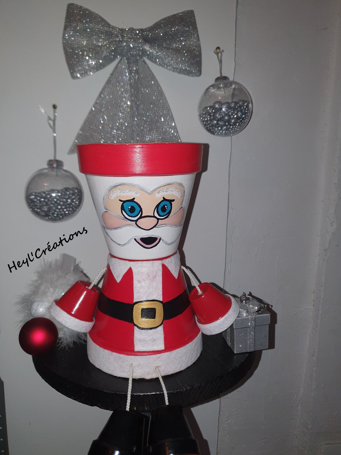 Cache-pot Père Noël fait main décoration Noël artisanale Heyl’Créations