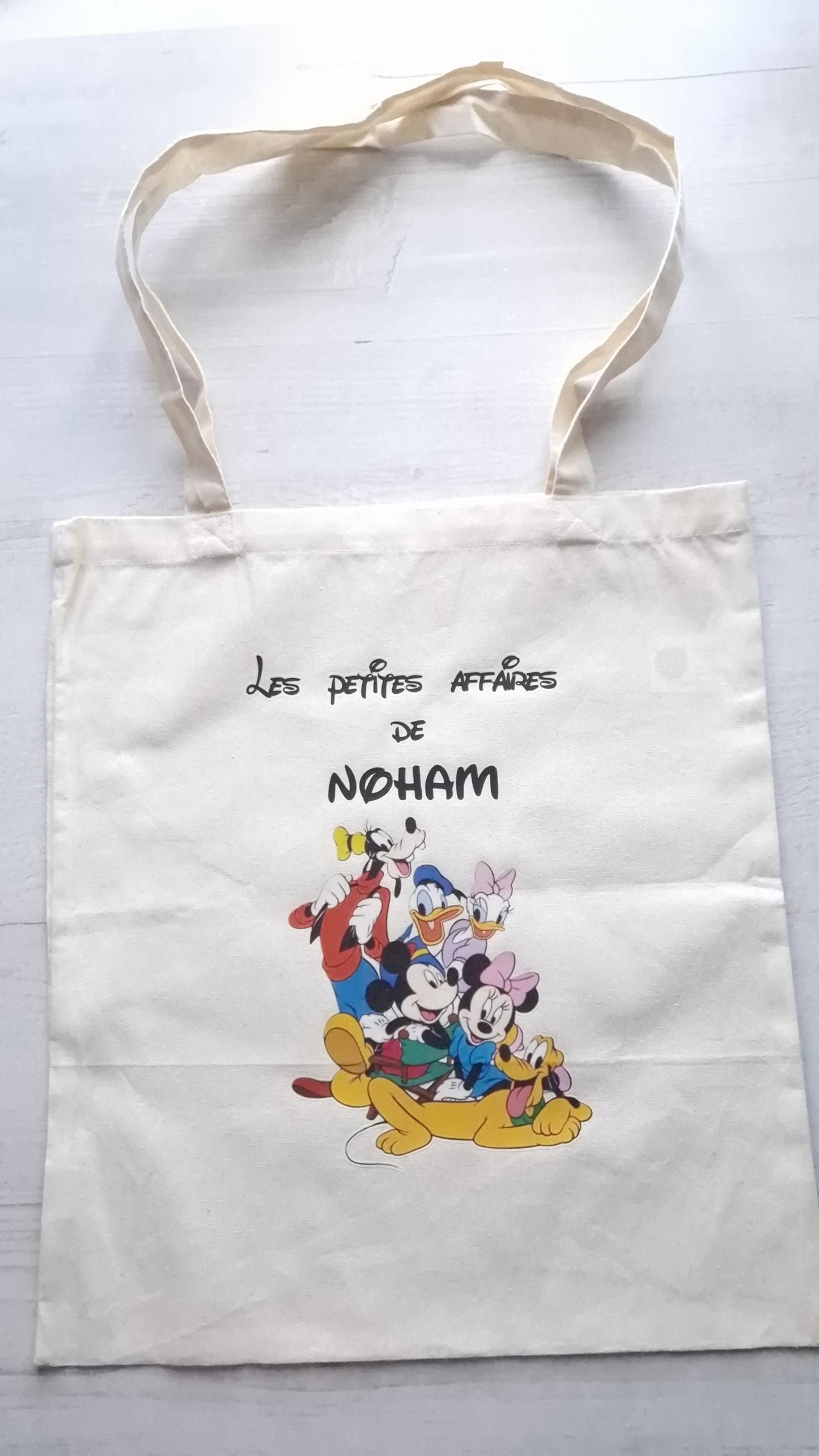 Tote bag prénom enfant personnalisé sac coton enfant dessin animé Heyl’Créations