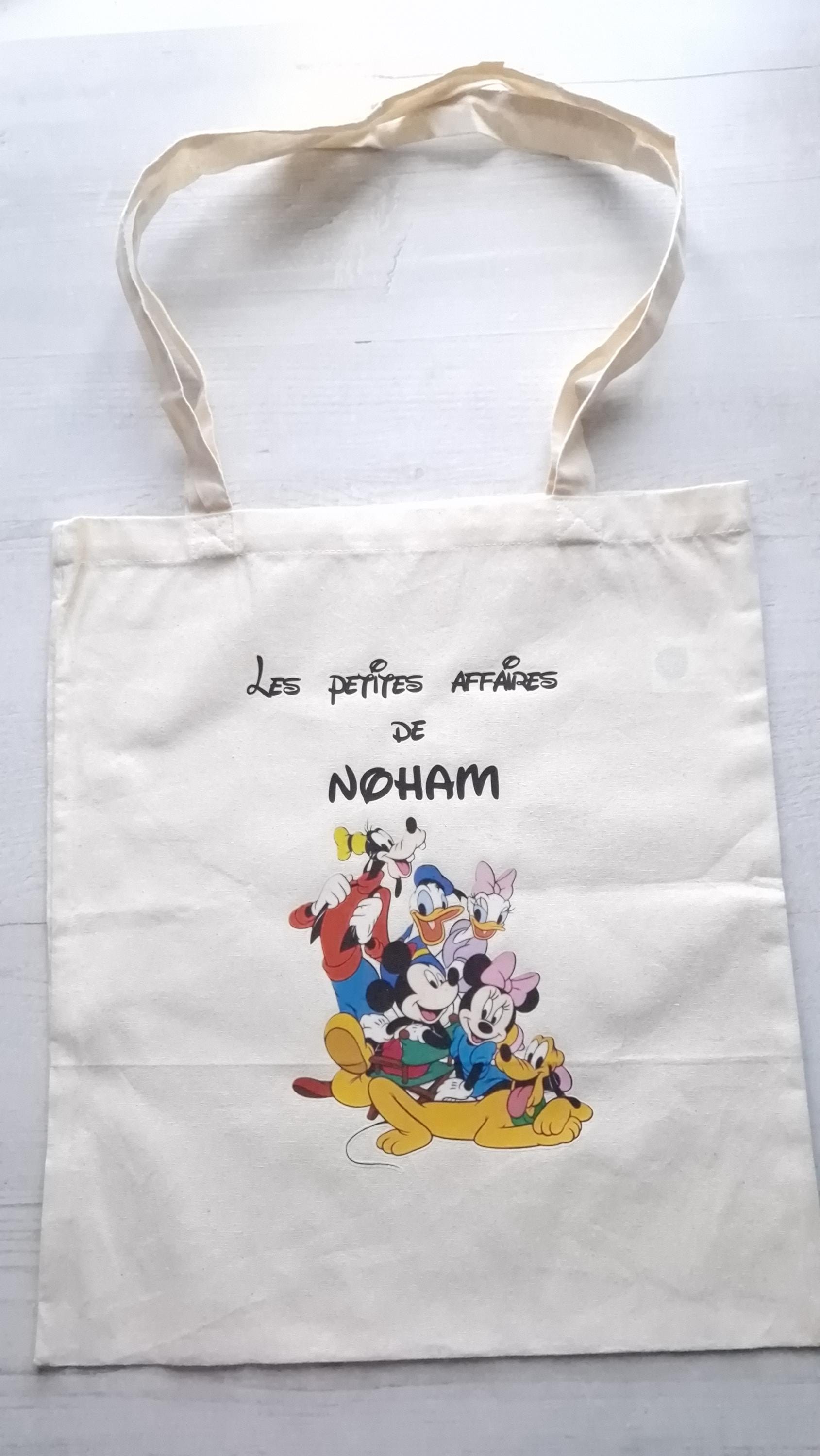 Tote bag prénom enfant personnalisé sac coton enfant dessin animé Heyl’Créations