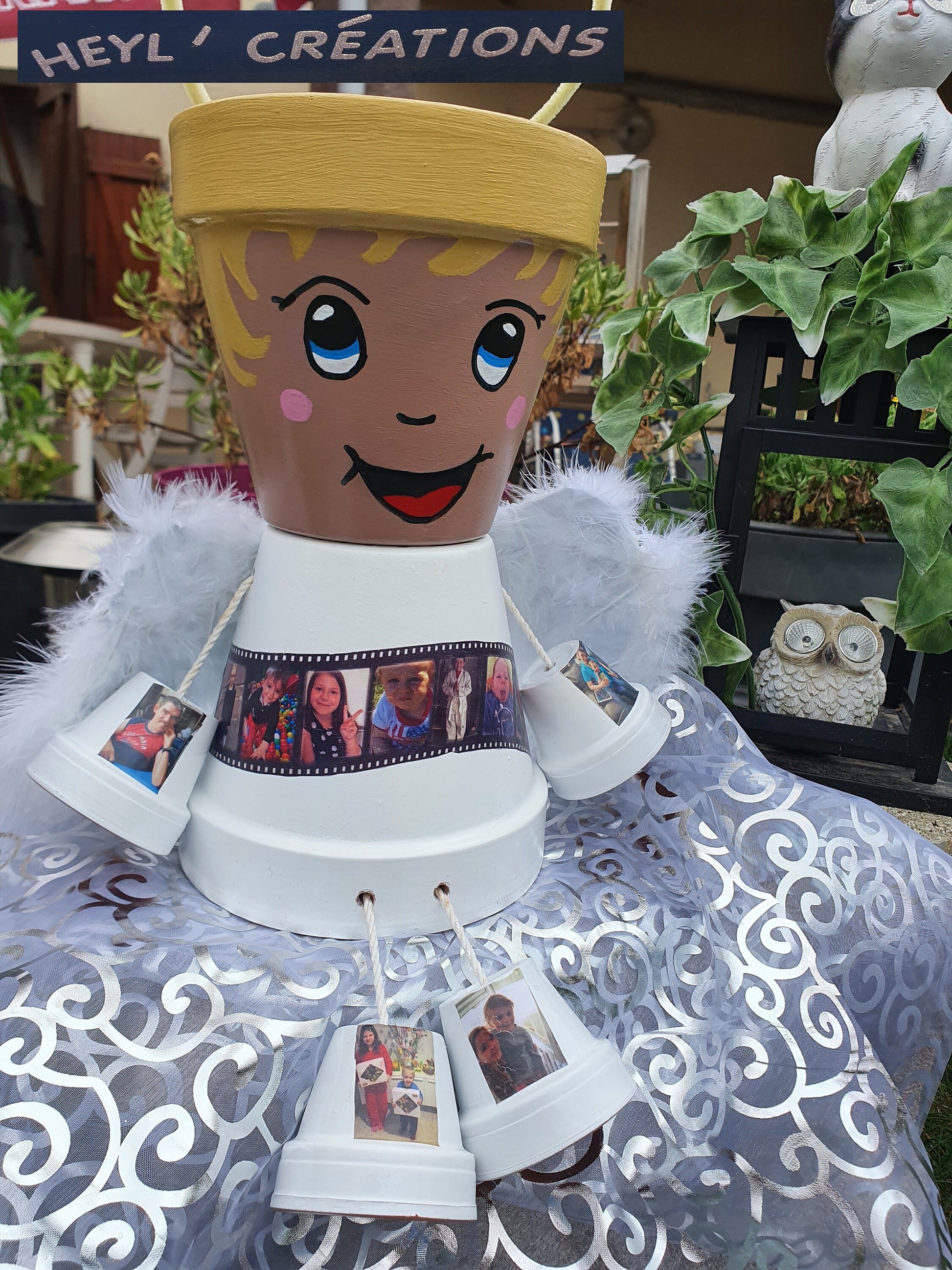 Cache-pot personnage personnalisé photo décoration artisanale unique Heyl’Créations