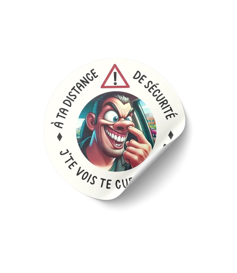 Stickers de voiture humoristique / Autocollant de vitre " tu te cure le nez "
