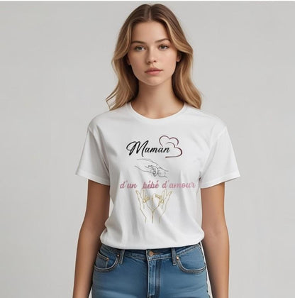 Ensemble assorti maman bébé personnalisé t-shirt body duo naissance Heyl’Créations