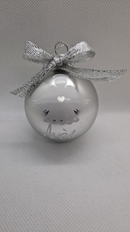 Boule Noël ange personnalisée souvenir défunt hommage Heyl’Créations