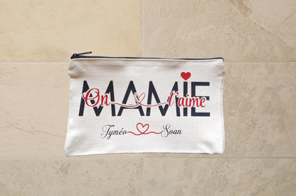 Trousse personnalisée prénom coton pochette cadeau Heyl’Créations