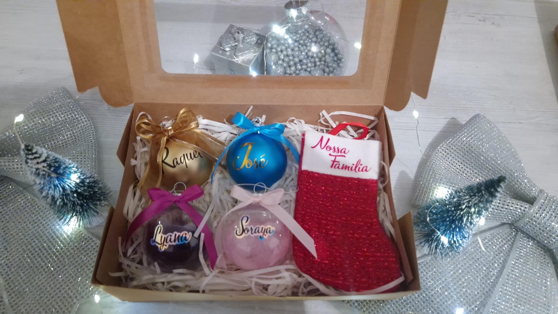 Coffret boules Noël famille personnalisées animaux Heyl’Créations