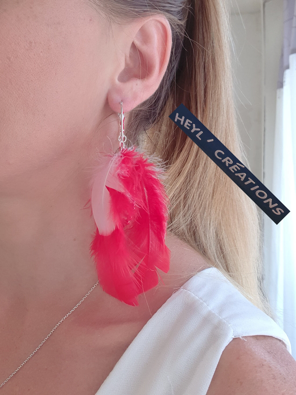 Boucle d'oreille attrape rêve Rouge et Blanche/ Boucle d'oreille de Noel