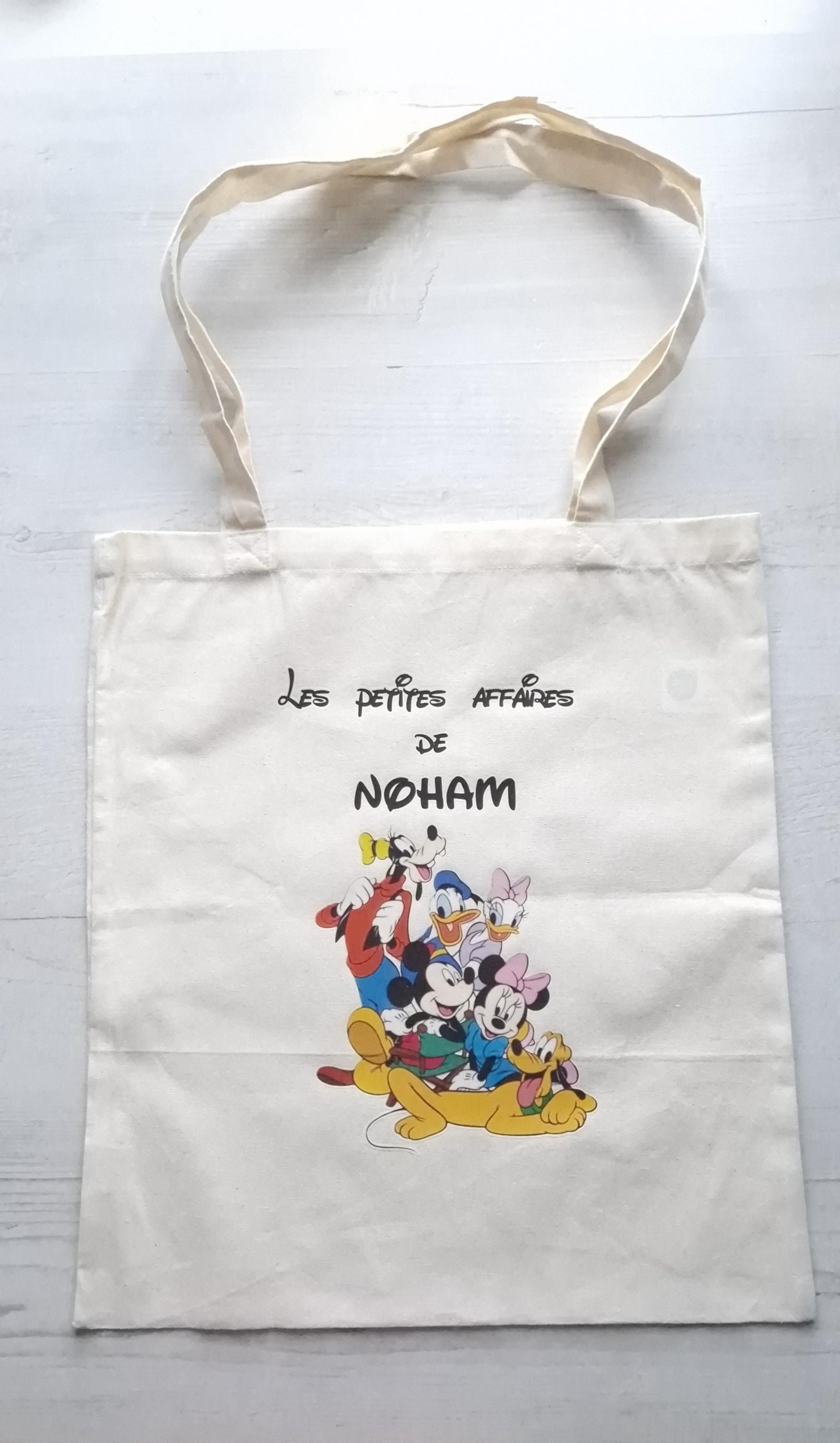 Tote bag prénom enfant personnalisé sac coton enfant dessin animé Heyl’Créations