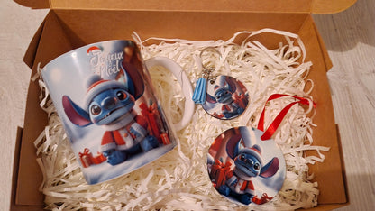 Coffret cadeau Noël personnalisé enfant mug porte clés décoration Heyl’Créations