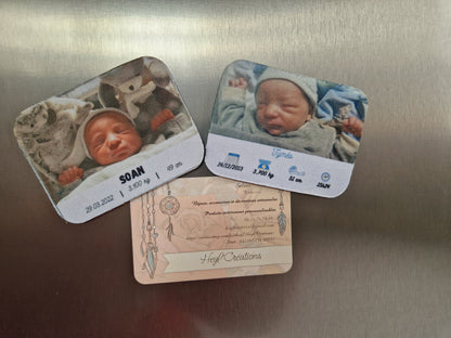 Magnet personnalisé photo naissance souvenir cadeau personnalisé Heyl’Créations
