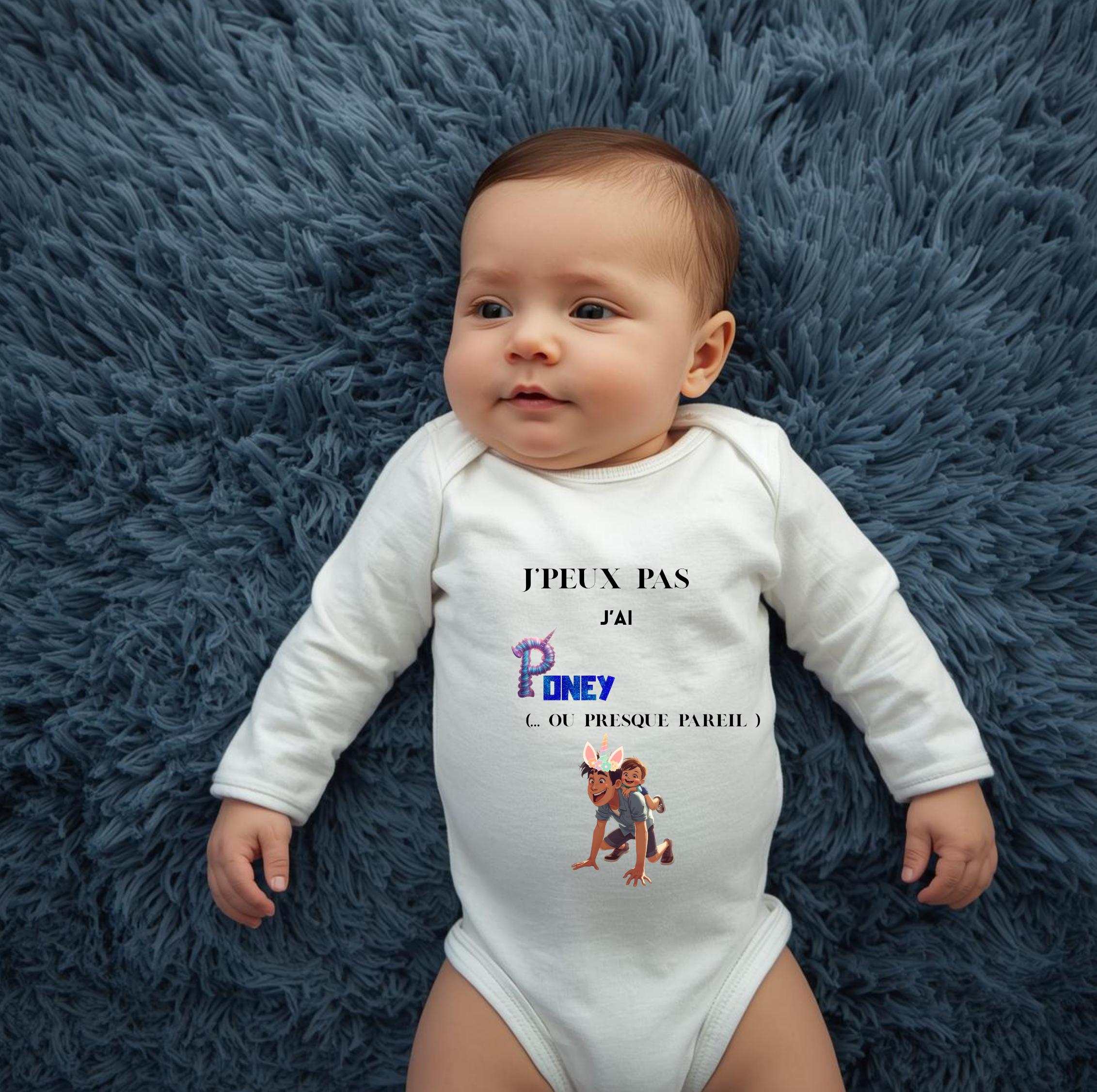 Bodie/ Body bébé personnalisé " Jpeux pas j'ai Poney " Humour