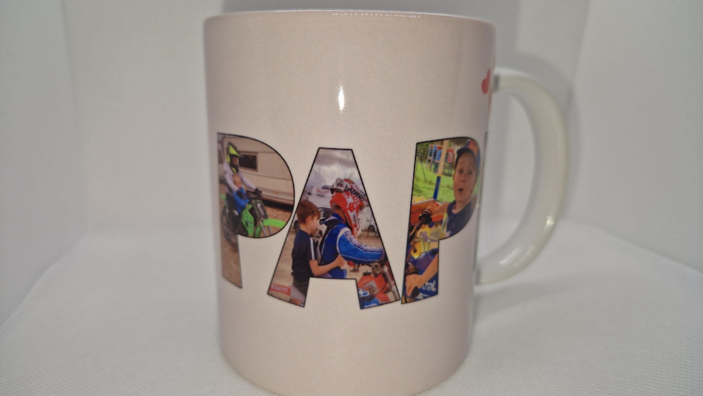 Mug photo personnalisé Mamie Papi cadeau famille Heyl’Créations