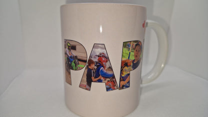 Mug photo personnalisé Mamie Papi cadeau famille Heyl’Créations