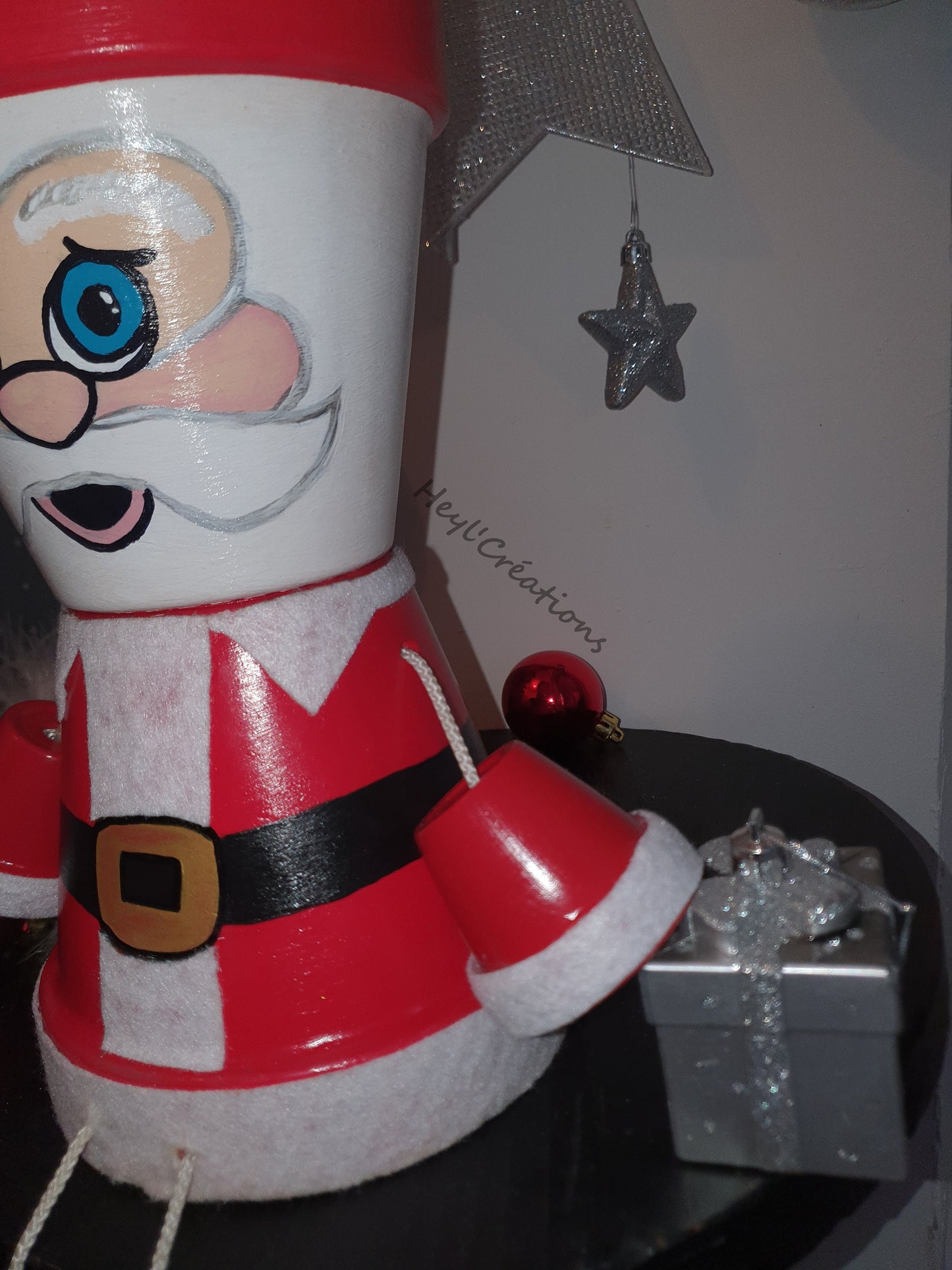 Cache-pot Père Noël fait main décoration Noël artisanale Heyl’Créations