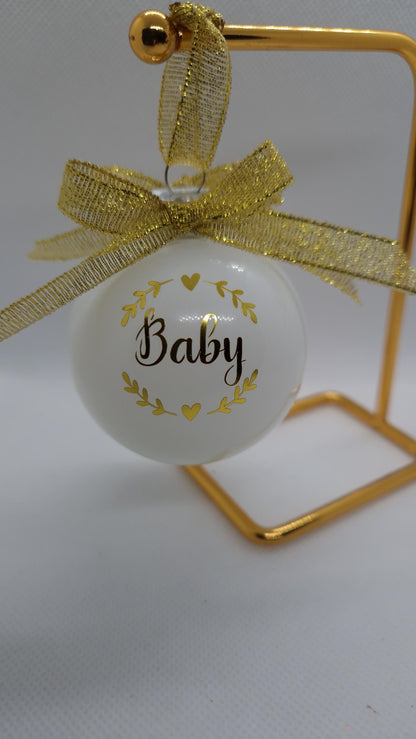 Boule Noël annonce grossesse décoration sapin futur bébé Heyl’Créations