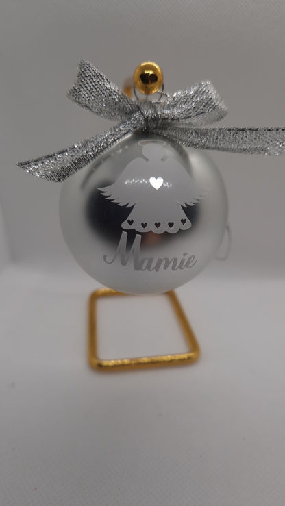 Boule Noël ange personnalisée souvenir défunt hommage Heyl’Créations