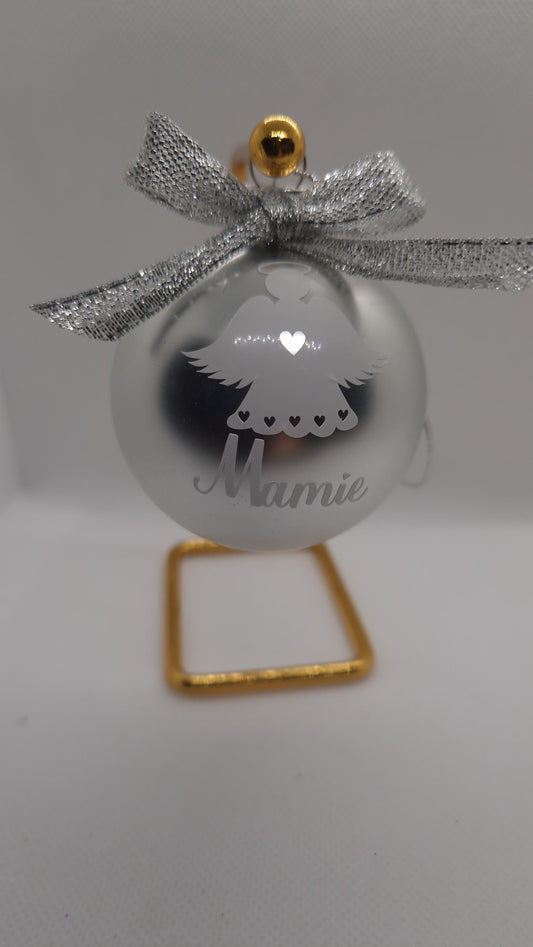 Boule Noël ange personnalisée souvenir défunt hommage Heyl’Créations