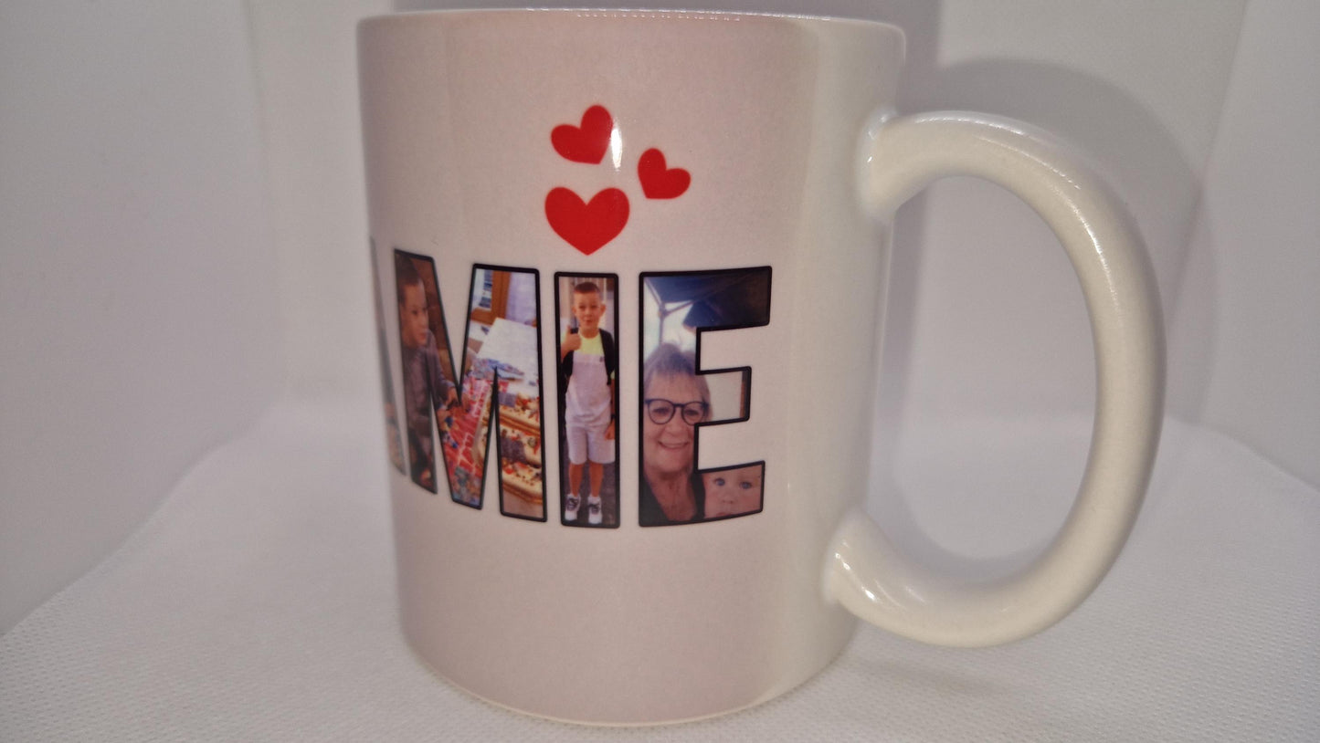 Mug photo personnalisé Mamie Papi cadeau famille Heyl’Créations