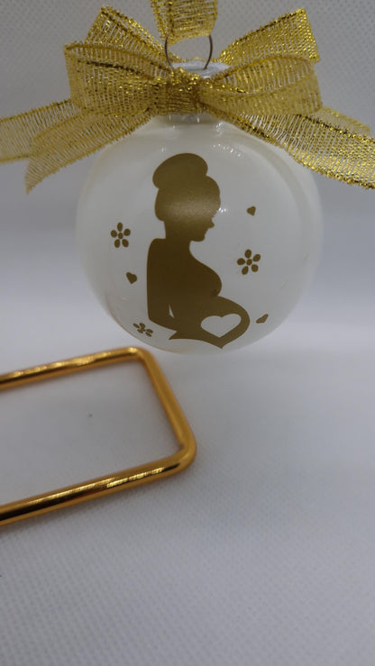 Boule Noël annonce grossesse décoration sapin futur bébé Heyl’Créations