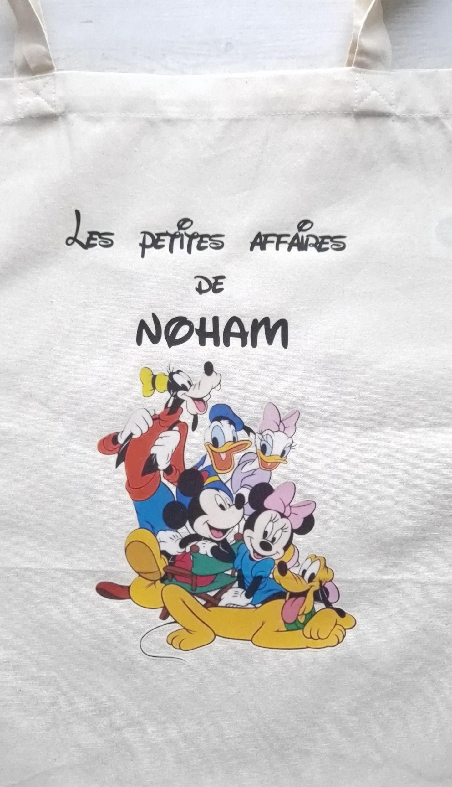 Tote bag prénom enfant personnalisé sac coton enfant dessin animé Heyl’Créations