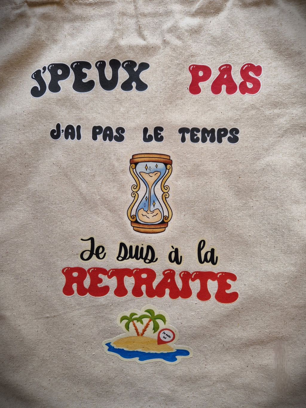 Tote bag personnalisé retraite, départ en retraite