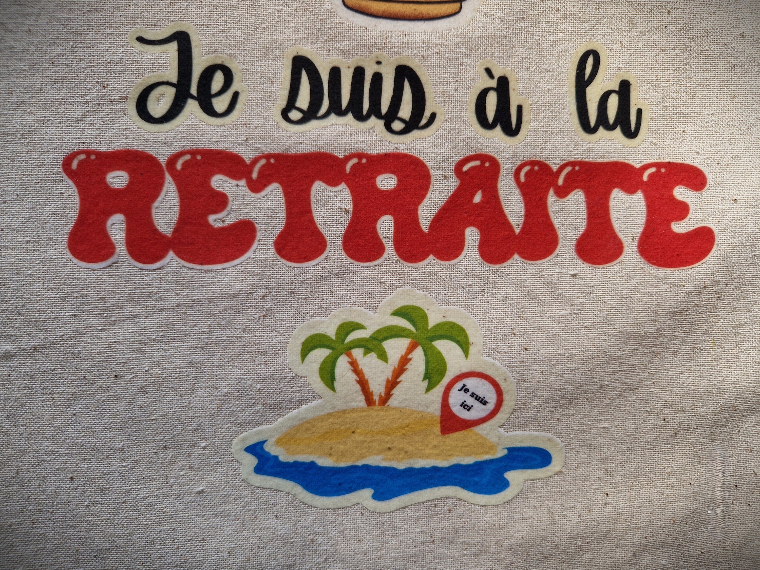 Tote bag personnalisé retraite, départ en retraite