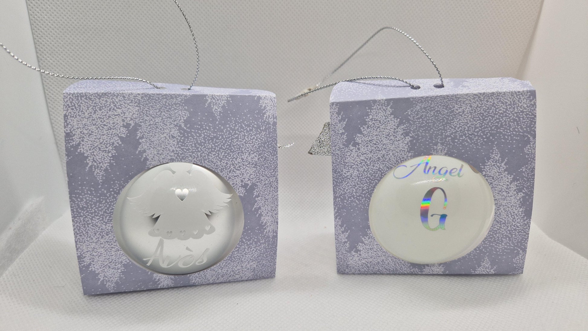 Boule Noël ange personnalisée souvenir défunt hommage Heyl’Créations
