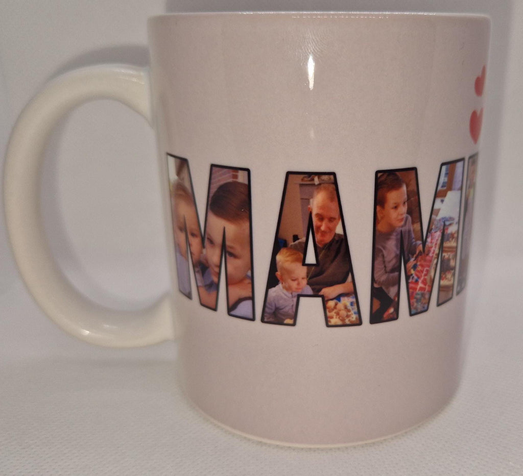 Mug avec petit mot personnalisé avec photos " Mamie" "Papi" ..