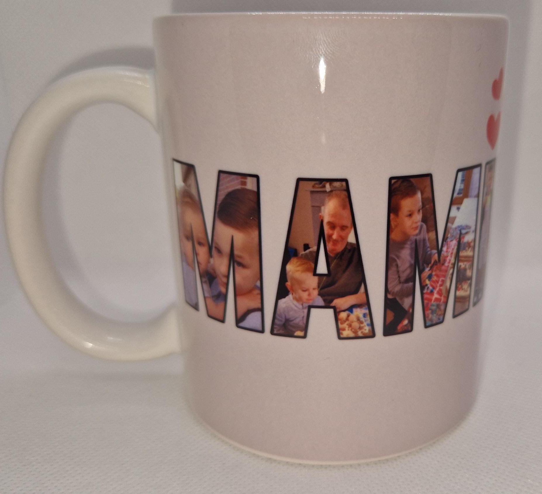 Mug avec petit mot personnalisé avec photos " Mamie" "Papi" ..