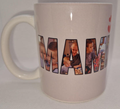 Mug photo personnalisé Mamie Papi cadeau famille Heyl’Créations