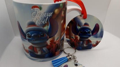 Coffret cadeau Noël personnalisé enfant mug porte clés décoration Heyl’Créations