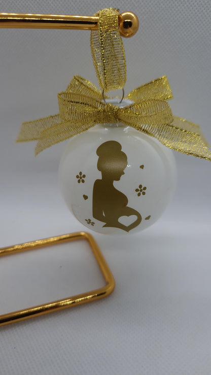 Boule Noël annonce grossesse décoration sapin futur bébé Heyl’Créations